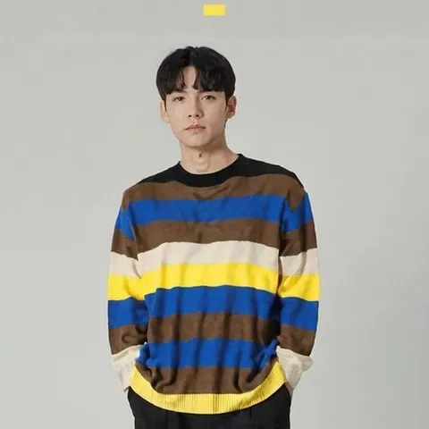 셀러허브 1 [HYIJUKE4_4B]5색 스트라이프 오버핏니트 1COLOR (24525137)