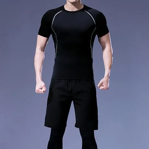 셀러허브 패션 [더블디] 남성 심플 디자인 트레이닝 반팔 상하의 세트 IS-S01