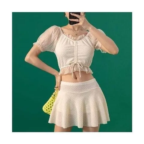 패션플러스 [보드미] 이 여름 스트링 쉬폰 가드 미들 치마