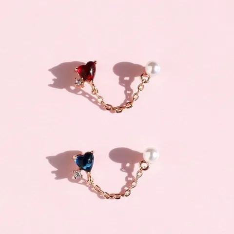 패션플러스 [셀럽하우스] (낱개판매) VZQWHTHG 사랑의 온도차 투핀 귓바퀴 피어싱(1ea)