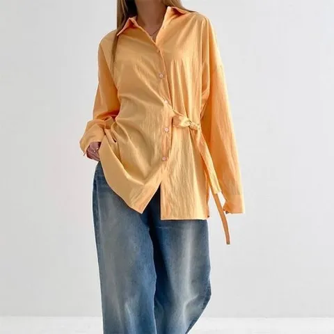 셀러허브 1 여자 가운 롱셔츠 스트랩 큰사이즈 블라우스_3