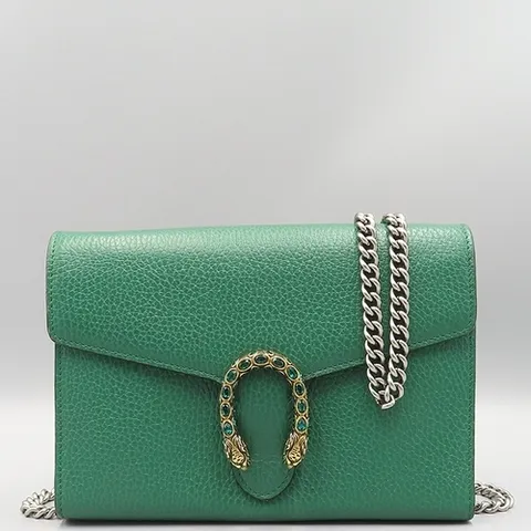 구찌 고이비토 중고명품 Gucci(구찌) 401231 그린 레더 Dionysus 디오니소스 미니 체인 숄더 겸 크로스백