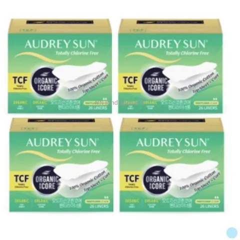 셀러허브 생활리빙 오드리선 유기농 생리대 순면 팬티라이너 26p X 4팩