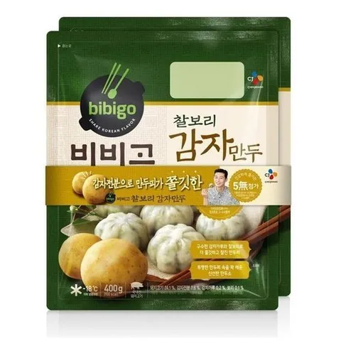 셀러허브 식품 씨제이 비비고 찰보리 감자 만두 400G*2 x 1개 m200018