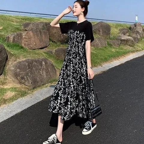 셀러허브 패션 [라일리여성의류] Rly 롱 플라워 패턴 여성 하이웨스트 여름 하객룩 (51083414)