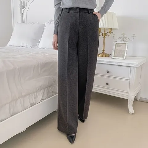 모리스커밍홈 55-77]텐셀 심플 와이드 슬랙스_M2512PT118D