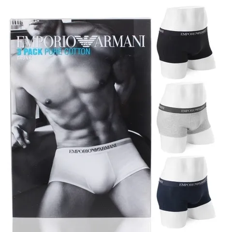 엠포리오아르마니 엠포리오 아르마니 남성 드로즈 팬티 3장 세트 111610 블랙.그레이.네이비