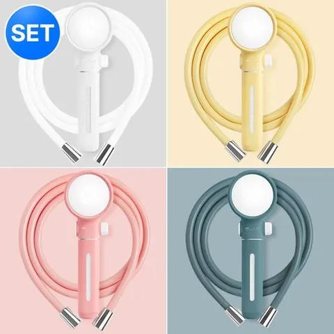 네이쳐리빙 마카롱 온오프 필터 샤워기+줄꼬임 물때방지 PVC 샤워기호스 1.5m