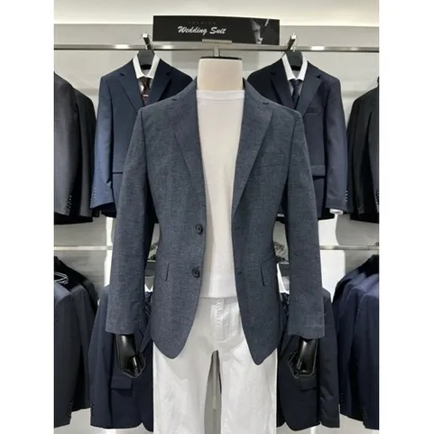 트루젠 봄 여름 아쿠아 코튼린넨 스판 비지니스 캐주얼 자켓