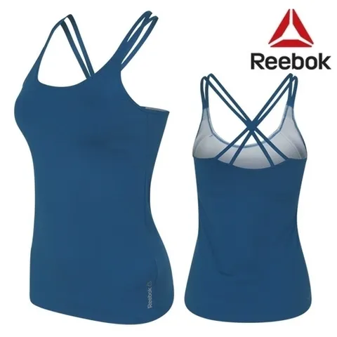 리복 리복 여성 DF 롱 브라탑 플레이드라이 민소매 티셔츠-AB1970