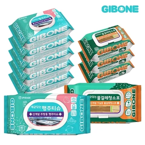 기본에 세균닦는 행주티슈 6팩 + 물걸레 청소포 표준형 4팩