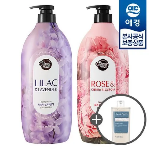 애경 샤워메이트 블루밍 플라워 바디워시 900g x2개 +바디워시180ml 증정