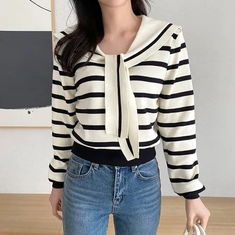 H스타일 DK단세일러니트티 봄 간절기_P357416549