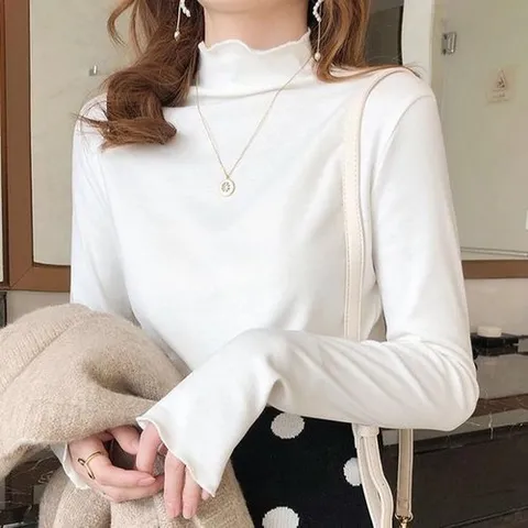 셀러허브 1 [XBG36I9N]7컬러 소프트 보온 반목 티셔츠 물결라인 (16593351)