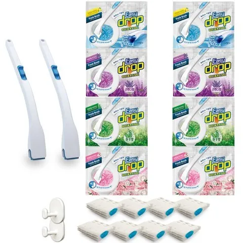 이지드롭 변기크리너 핸들2개+리필(향 4종) 104개입(2년치 구성)