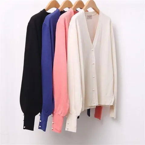 셀러허브 패션 빅사이즈사랑해요 8909L103 트임 화이트펄 가디건 RM