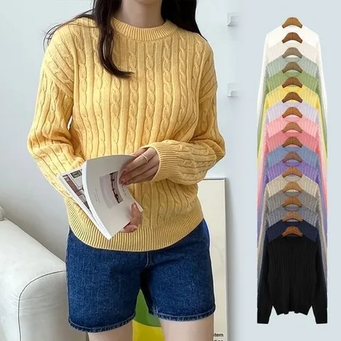 비틀버드 베로니카 라운드 꽈배기 캐시 니트 SD-220826_P328344797