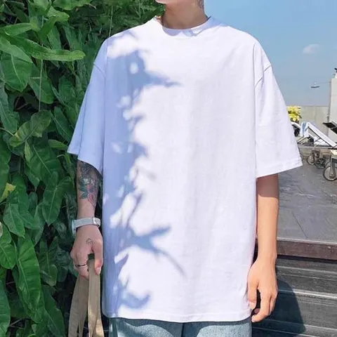 엄지척 기본 무지 티셔츠 흰색 검은색 라운드넥 학생 직장인