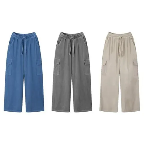 H스타일 PR)쿨텐셀카고와이드팬츠 여름 남녀공용 밴딩팬츠 슬랙스 와이드팬츠 통바지 빅사이즈