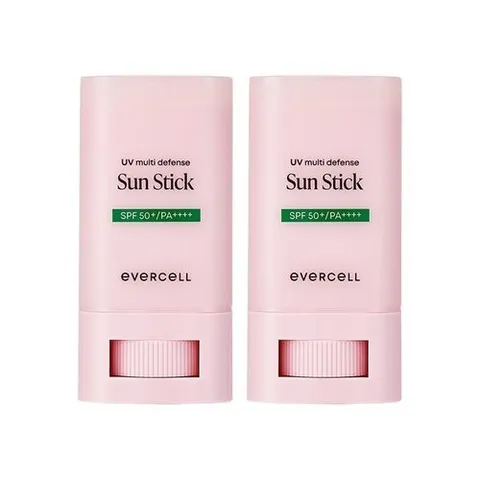 에버셀 유브이 멀티 디펜스 선스틱 18ml+18ml 유기자차 보송 썬스틱 줄기세포배양액화장품_P365156358