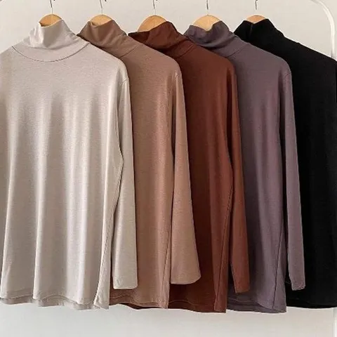 셀러허브 패션 슬림 터틀넥 긴팔 폴라티 309K450S 빅사이즈 여성