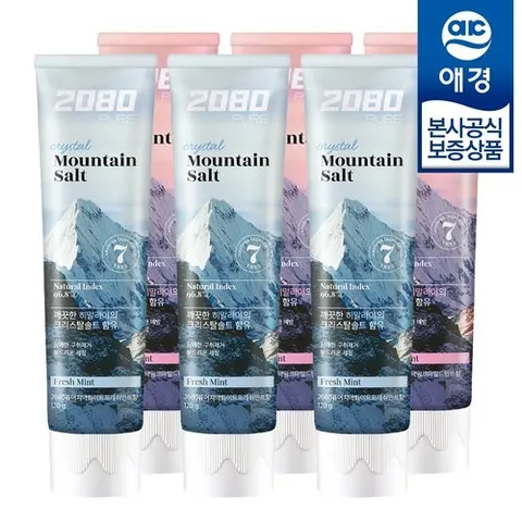 애경 [비밀] 2080 퓨어 솔트 치약 120g x6개
