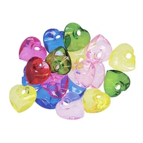 기타 모양구슬(A-11) - 큰투명하트-W91D4EE