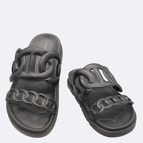 에르메스 고이비토 중고명품 Hermes(에르메스) H222302Z 블랙 컬러 엑스트라 여성 슬리퍼 -36.5