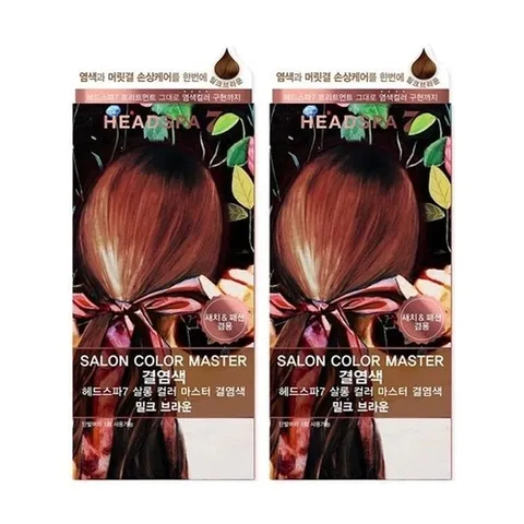 셀러허브 1 헤드스파 7 결 염색 밀크브라운 126g x 2개