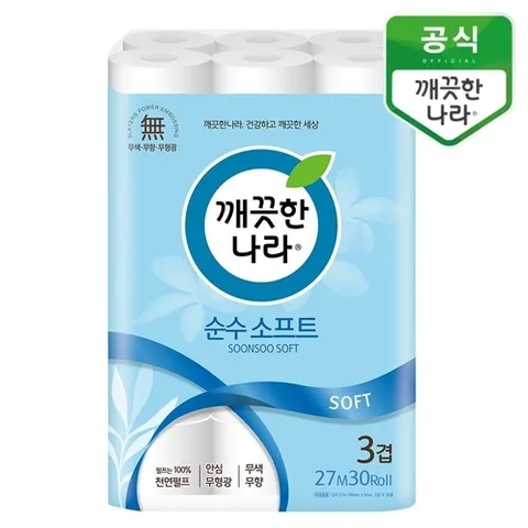 깨끗한나라 순수 소프트 27m 30롤_