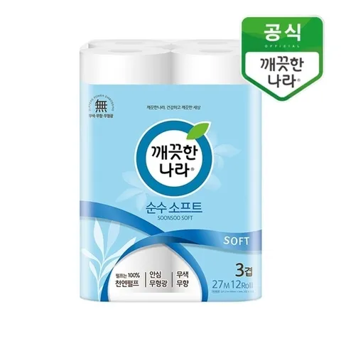 깨끗한나라 순수 소프트 27m 12롤_
