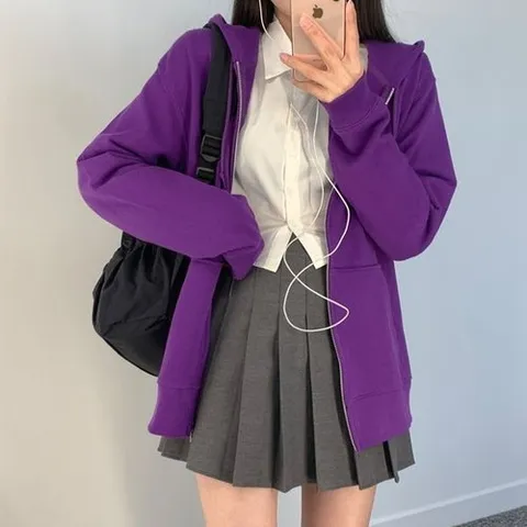 니까 츄팝 쭈리 후드집업 남녀공용 무지 후드 긴팔 티셔츠_P315758326