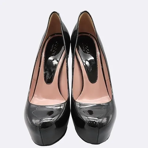 구찌 고이비토 중고명품 Gucci(구찌) 323523 가보시 블랙 페이던트 하이힐 구두 - 235MM