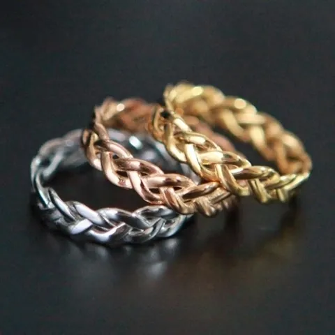 셀러허브 패션 써지컬스틸 라푼젤 꼬임반지 (실버.골드.로즈골드)