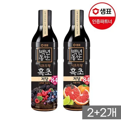 샘표 [T] [샘표] 백년동안 흑초 저당 2종 900ml 2+2병 골라담기 /식초/복분자/자몽라임