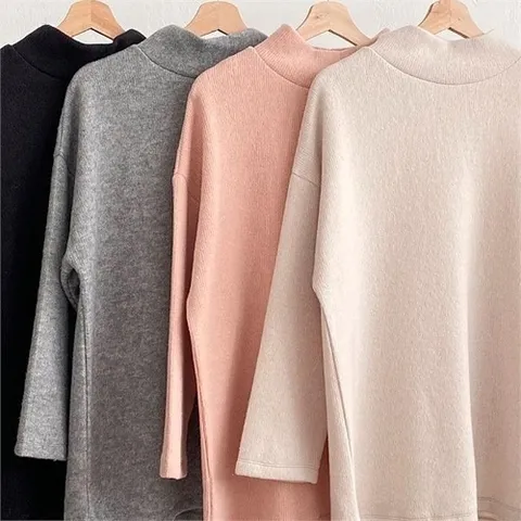 셀러허브 패션 크리미 반폴라 니트 112G079S 빅사이즈 여성