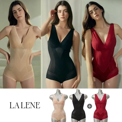 라렌느 (90,95 한정)(단독) 슬림핏 새틴 올인원 바디수트 3종 패키지(시즌4)