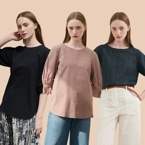 마르조 3종]루즈핏 시어서커 블라우스
