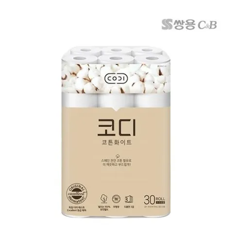 코디 코디 코튼화이트 30M 30롤 1팩