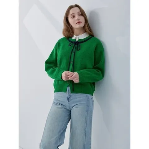 카인드베리 도트 리본 라운드 니트 가디건 KOCDQ205 2colors_P417332926
