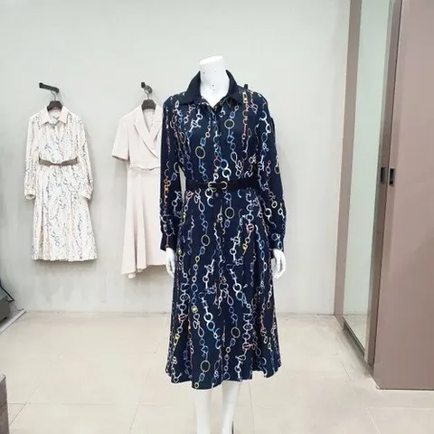 데코 체인프린트 원피스/  DCOWD3712WIC