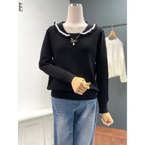 패션플러스 [애티쉬] 진주포인트 배색니트 BNS1R532OD