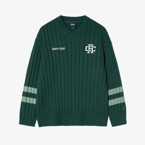 휠라 휠라 아플리케 포인트 스웨터 FS2STH1101X DGR 티셔츠 스포츠