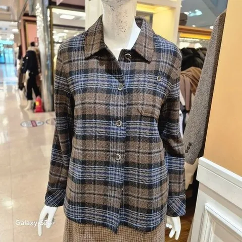BCBG 올앤썬드리 겨울25 네스 첵 블라우스 A5W9B408_P429136982