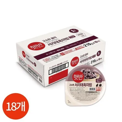 CJ제일제당 CJ 햇반 서리태 흑미밥 210g x 18개