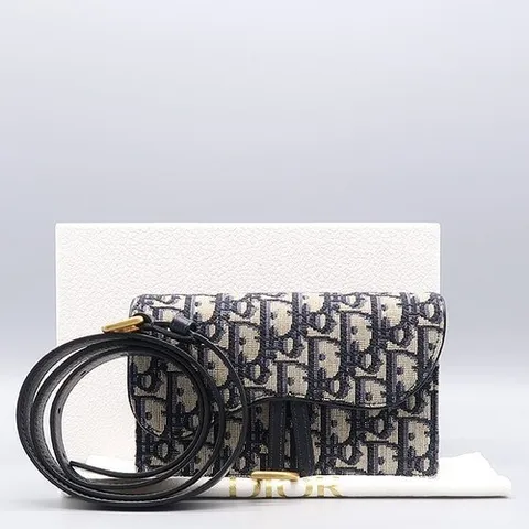 디올 고이비토 중고명품 Dior(크리스챤디올) S5619CTZQ 네이비 오블리크 새들 벨트백