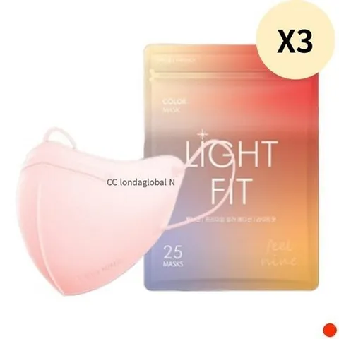 셀러허브 생활리빙 필나인 새부리형 마스크 KF94 소형 코랄핑크 25매 X3 (21792572)