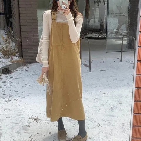 셀러허브 패션 코듀로이 멜빵 원피스 LL_D138 (11639511A)