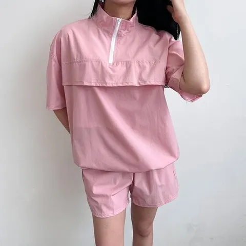 셀러허브 1 [HYIJY8NI_4B]세션 남녀공용 반팔 반바지 세트 SD-230524W