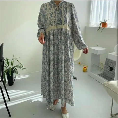 셀러허브 패션 [오노마] ONM 촤르르촉감 루즈핏 페이즐리 롱원피스